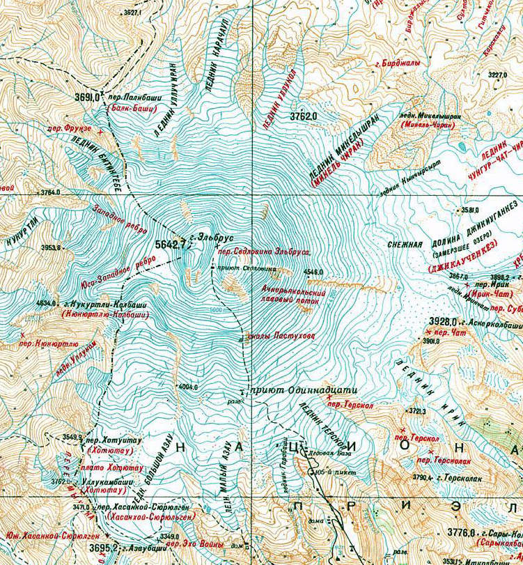 Где находится эльбрус в какой стране город. Карта горы Эльбрус с высотами. Гора Эльбрус на карте. Топографическая карта Эльбруса. Карта гор Эльбруса на карте.